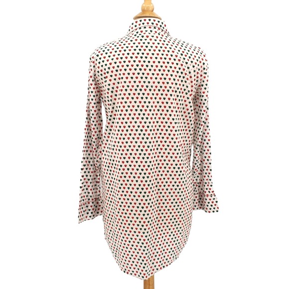 Roller Rabbit holiday hearts night shirt Small red green white cotton whimsical - Picture 4 of 14